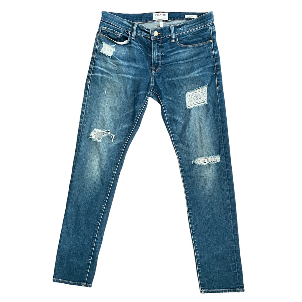 Frame Denim Le Garcon Mid-Rise Medium Distressed Jeans Size 27